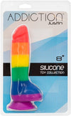 Addiction 100% Silicone Justin 8 Rainbow "
